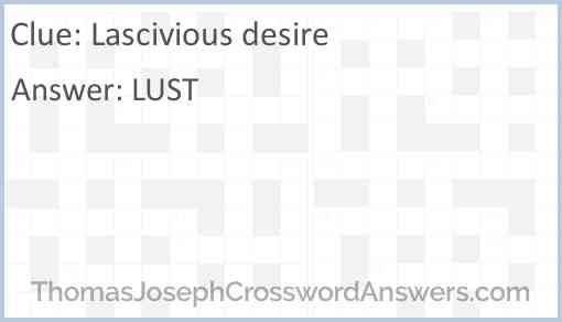 Lascivious desire Answer