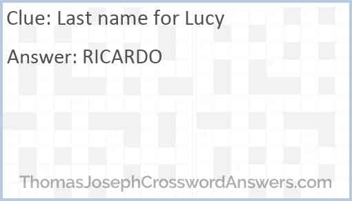 Last name for Lucy Answer