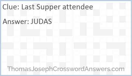 Last Supper attendee Answer