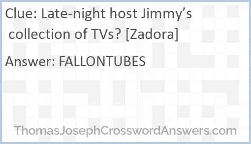 Late-night host Jimmy’s collection of TVs? [Zadora] Answer