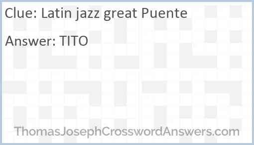 Latin jazz great Puente Answer
