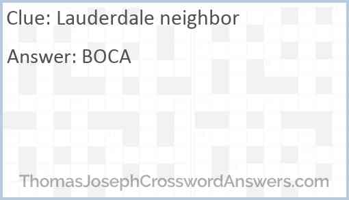 Lauderdale neighbor Answer