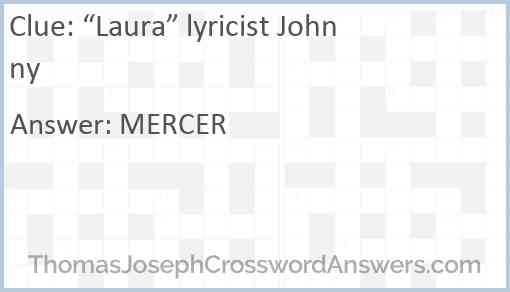 “Laura” lyricist Johnny Answer