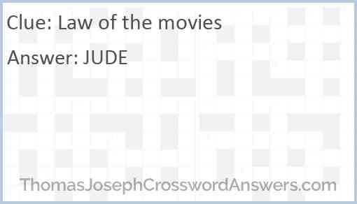 Law of the movies Answer