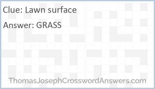 Lawn surface Answer