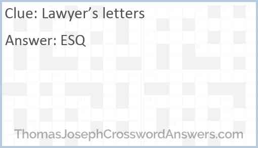 Lawyer’s letters Answer