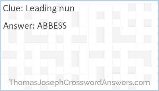 Leading nun Answer