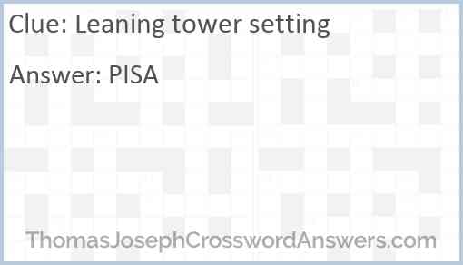 Leaning tower setting Answer