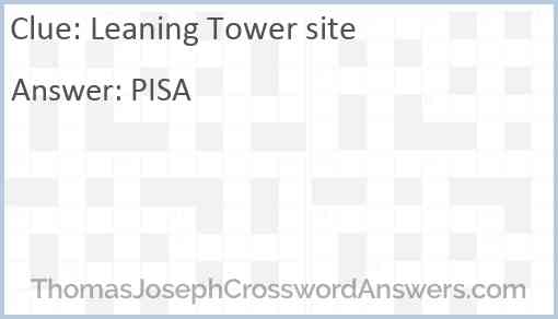 Leaning Tower site Answer