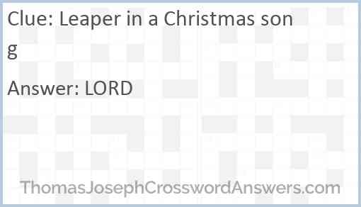 Leaper in a Christmas song Answer