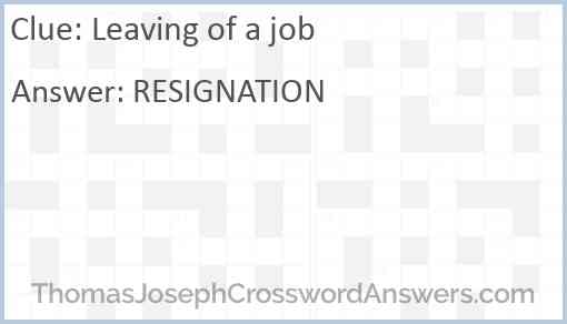 Leaving of a job Answer