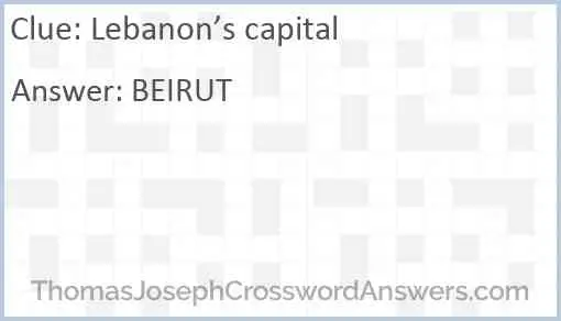 Lebanon’s capital Answer