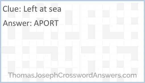 Left at sea Answer