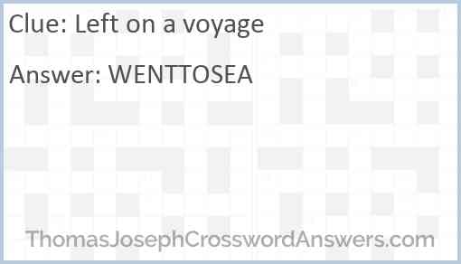 Left on a voyage Answer