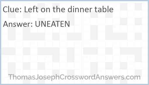 Left on the dinner table Answer