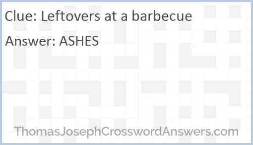 Leftovers at a barbecue Answer