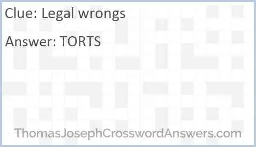 Legal wrongs Answer