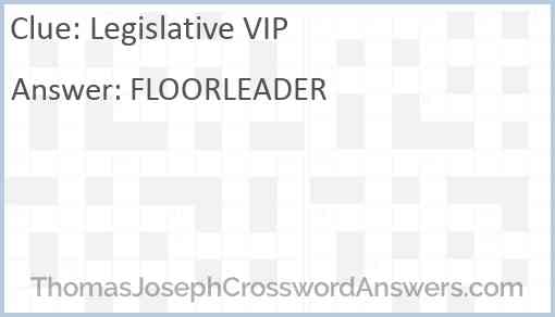 Legislative VIP Answer