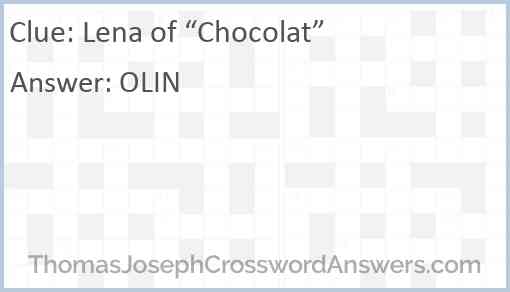 Lena of “Chocolat” Answer