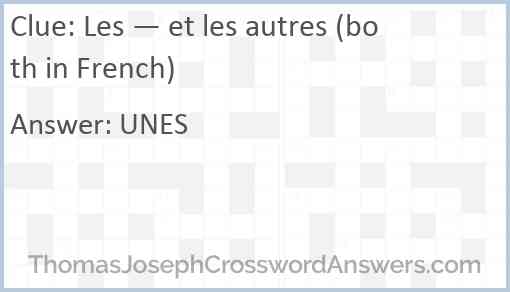 Les — et les autres (both in French) Answer