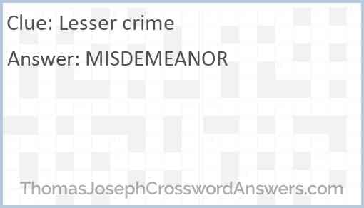 Lesser crime Answer