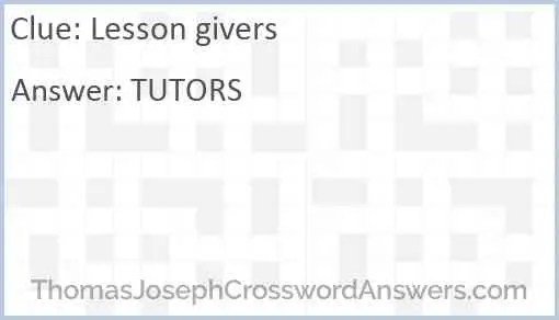 Lesson givers Answer