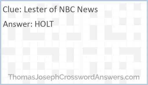 Lester of NBC News Answer