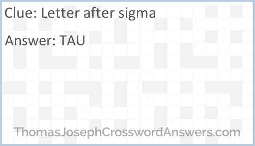 Letter after sigma Answer