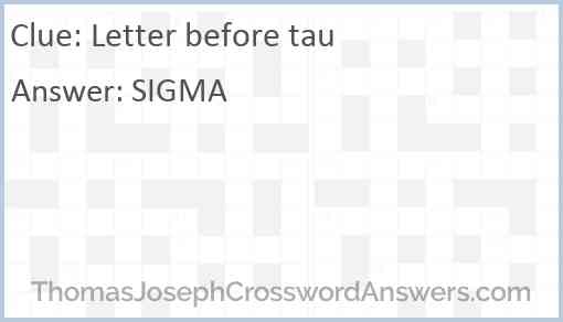 Letter before tau Answer