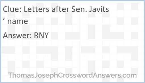 Letters after Sen. Javits’ name Answer
