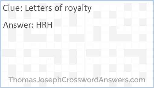 Letters of royalty Answer