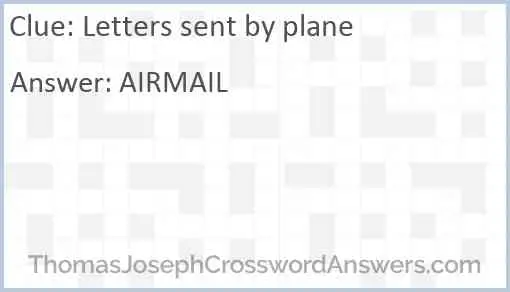 Letters sent by plane Answer