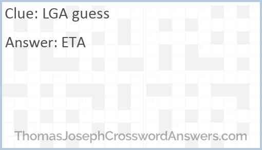 LGA guess Answer