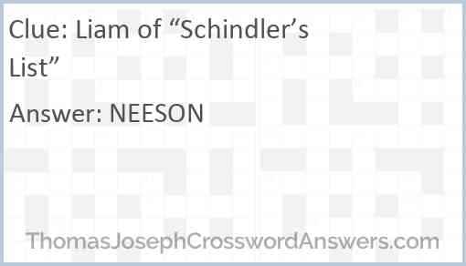 Liam of “Schindler’s List” Answer