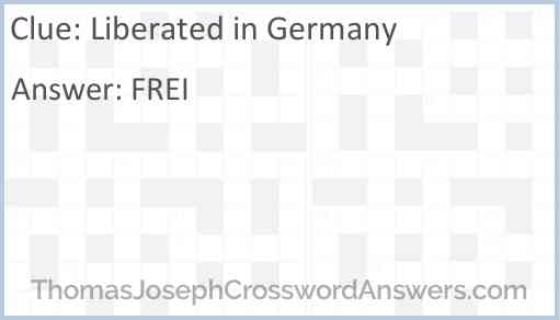 Liberated in Germany Answer