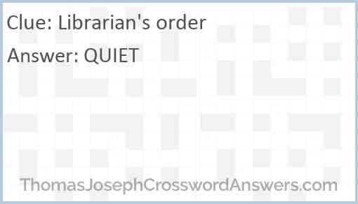 Librarian's order Answer