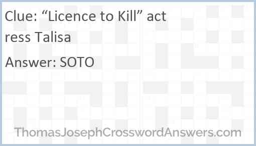 “Licence to Kill” actress Talisa Answer