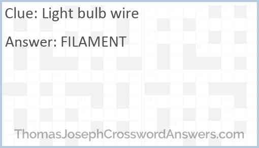 Light bulb wire Answer