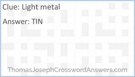 Light metal Answer