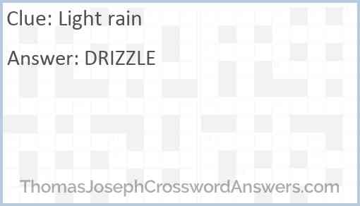 Light rain Answer