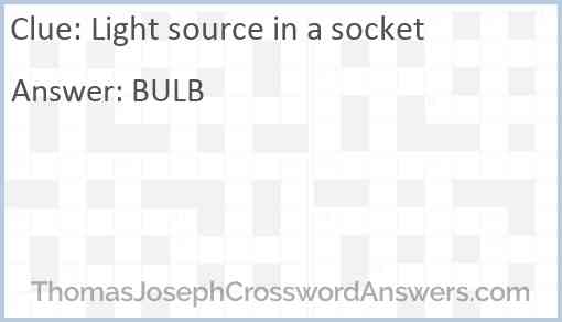 Light source in a socket Answer
