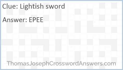 Lightish sword Answer
