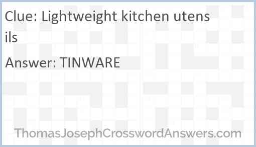 Lightweight kitchen utensils Answer