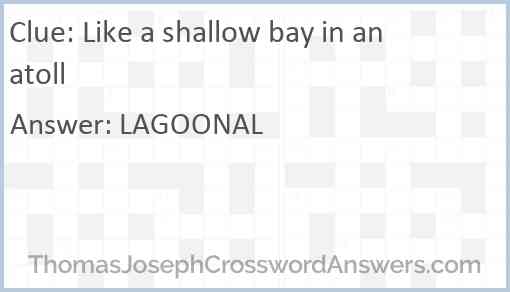 Like a shallow bay in an atoll Answer