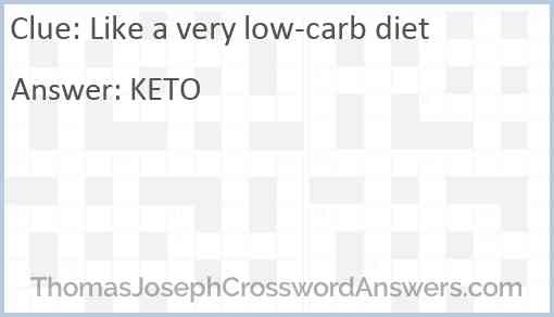 Like a very low-carb diet Answer