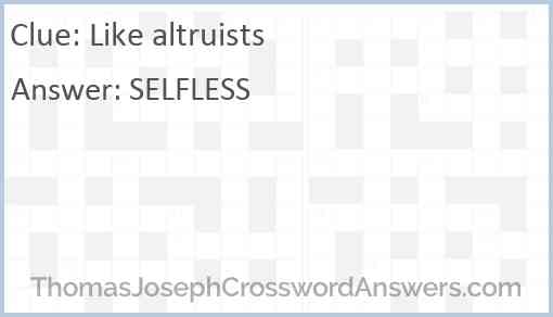 Like altruists Answer