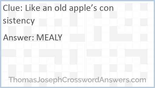 Like an old apple’s consistency Answer