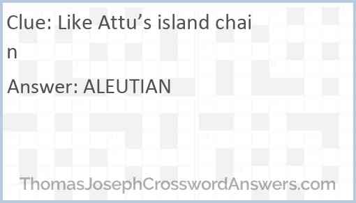 Like Attu’s island chain Answer