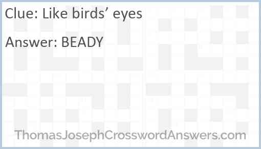 Like birds’ eyes Answer