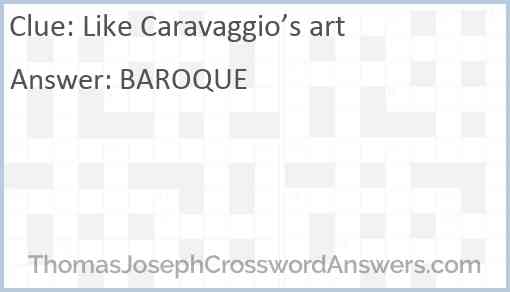 Like Caravaggio’s art Answer